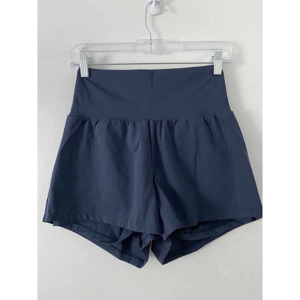 Halara High Waisted 2-in-1 Hidden Pocket Yoga Navy Shorts Size M NWT